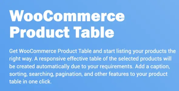Woo Be Woo Woo Commerce Product Table Pro WordPress Plugin