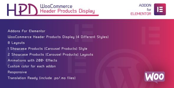 WooCommerce Header Products Display for Elementor - WordPress Plugin 1 WooCommerce Header Products Display for Elementor WordPress Plugin