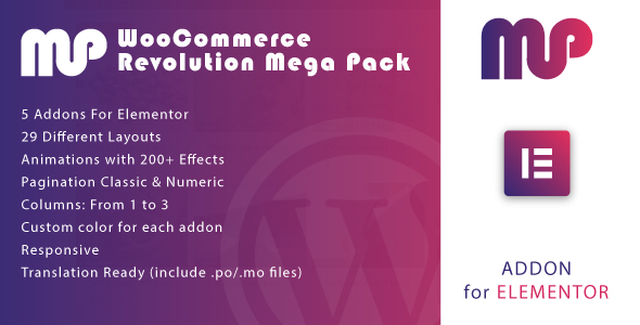 Woo Commerce Revolution Mega Pack for Elementor WordPress Plugin