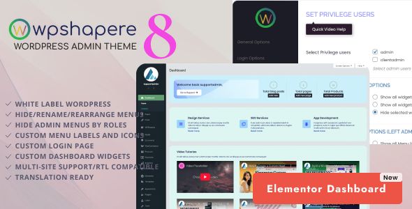 WordPress Admin Theme – WPShapere 1 WordPress Admin Theme WPShapere