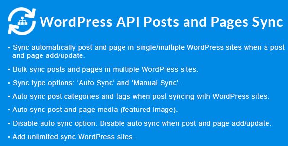 WordPress API Posts and Pages Sync with Multiple WordPress Sites 1 WordPress API Posts and Pages Sync plugin