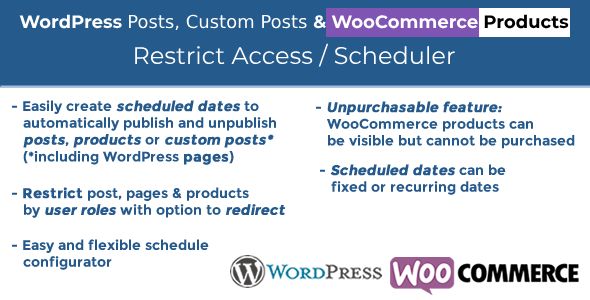 WordPress Posts & WooCommerce Products Scheduler / Restrict Access 1 WordPress Posts & Woo Commerce Products Scheduler / Restrict Access