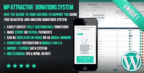 WP Attractive Donations System - Easy Stripe & Paypal donations 1 WP Attractive Donations System WordPress Plugin