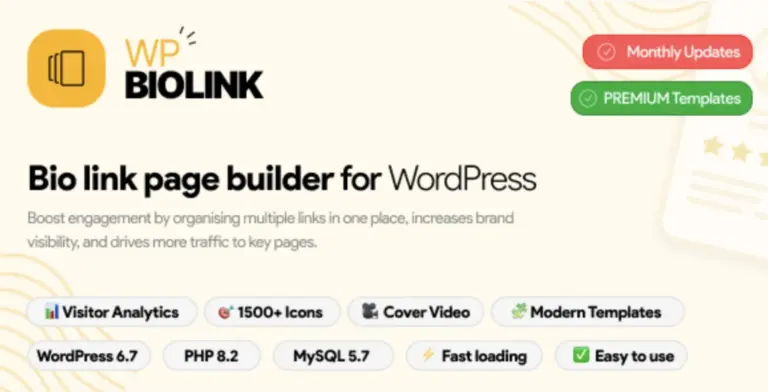 WP Bio Link WordPress Plugin