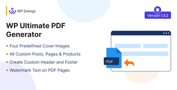 WP Ultimate PDF Generator: Create, Generate & Customise PDF for live WordPress pages 1 WP Ultimate PDF Generator WordPress Plugin