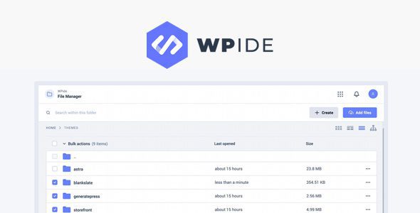 WPIDE Premium - Powerful File Manager & Code Editor for WordPress 1 WPIDE Premium WordPress Plugin
