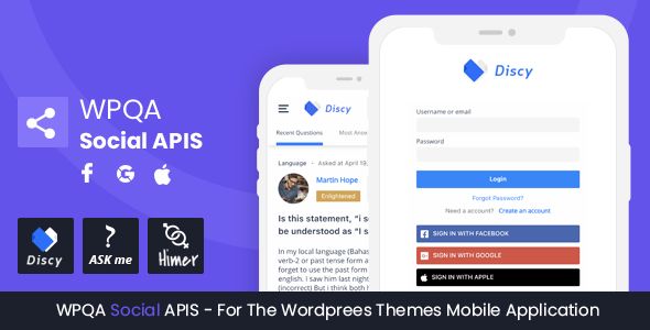 WPQA Social Login APIs – Addon For The WordPress Themes 1 WPQA Social Login APIs WordPress Plugin