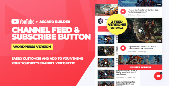 YouTube Channel Feeds and Subscribe Box WordPress Plugin